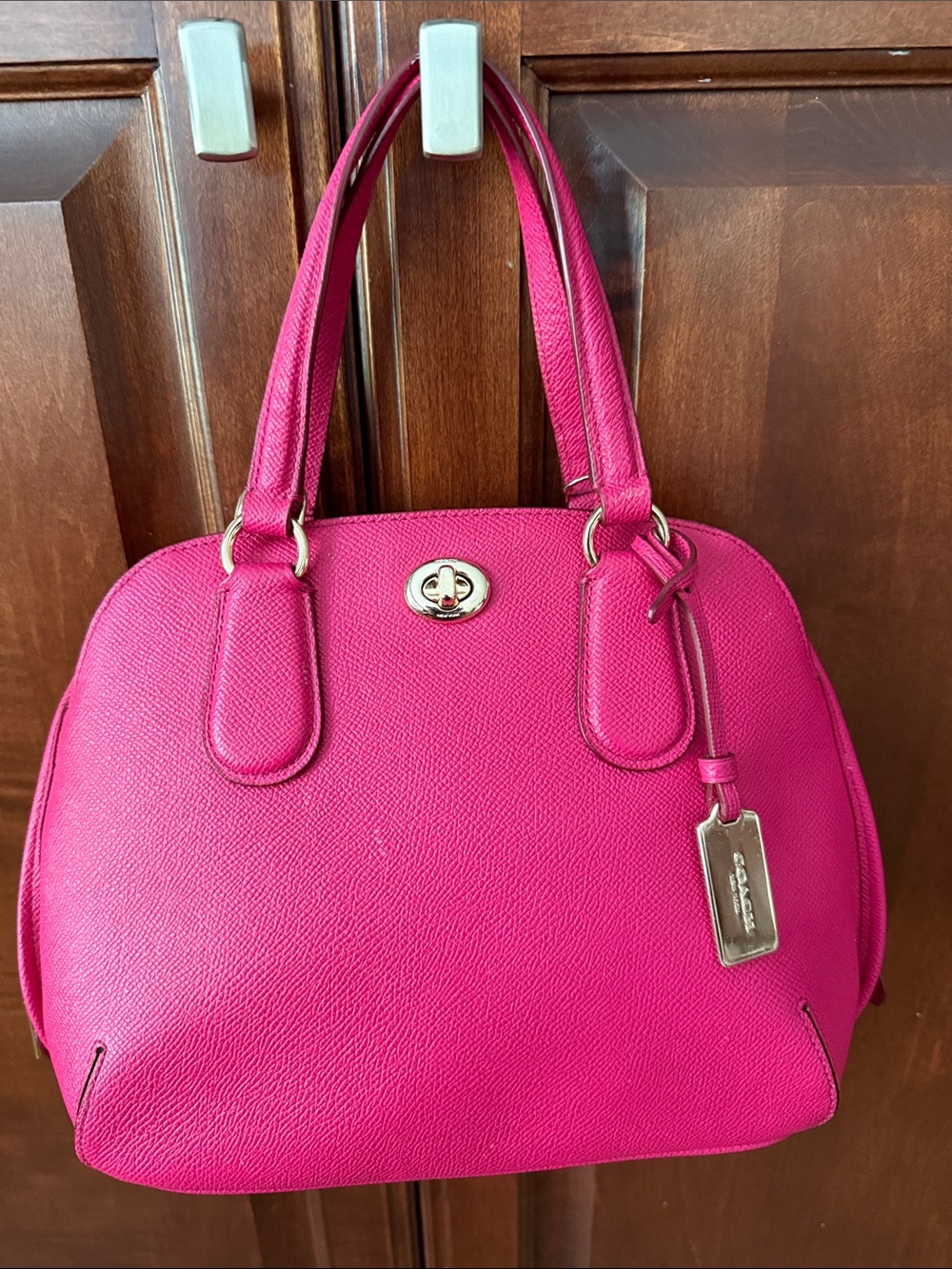 Coach Prince Street mini satchel pink Ruby EUC 11 1/2"(L) x 7 3/4" (H) x 4 1/4"